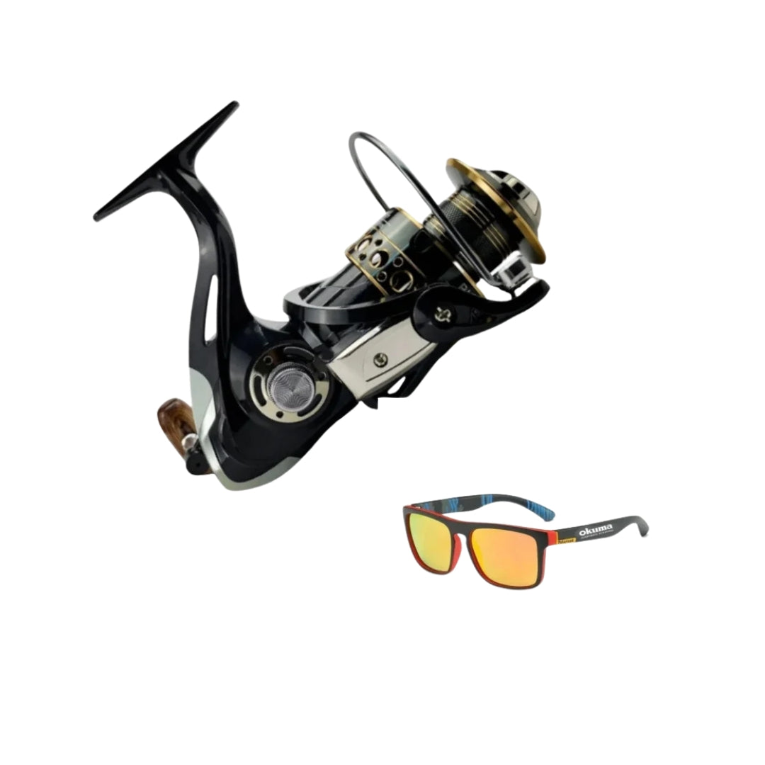 Molinete OKUMA - 4: 1 DRAG de 18kg - Oculos Polarizado de BRINDE
