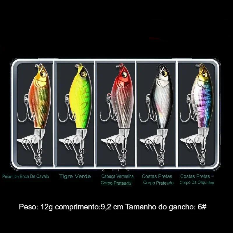 Isca Articial Flutuante com Hélice | Lancamento longo | 5 unidades